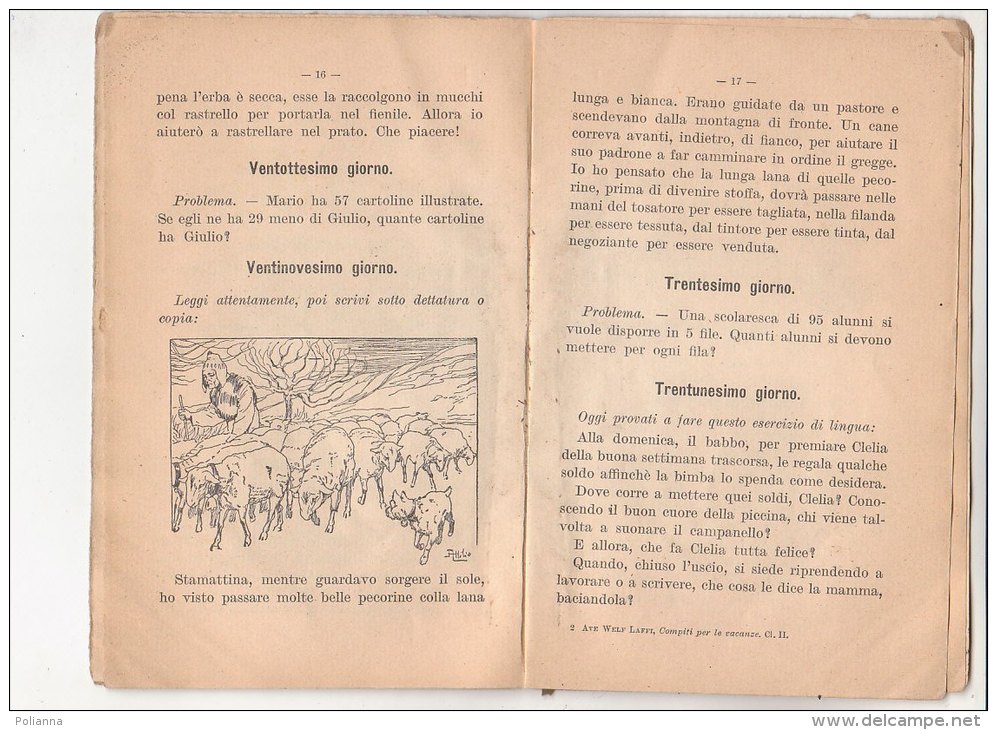 C1293 - COMPITI PER LE VACANZE Ed.Paravia 1925/Ill.Mussino/FIGURINA TOBLER CHOCOLATE - Old