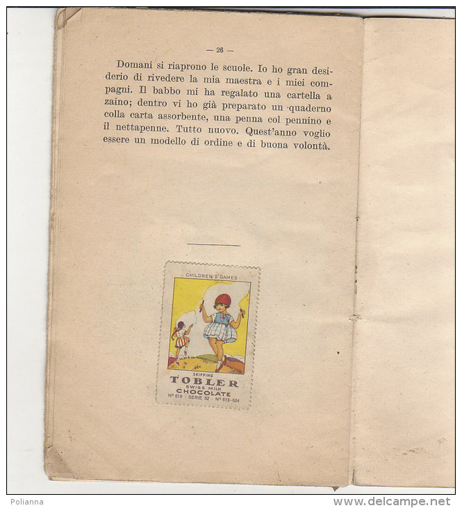 C1293 - COMPITI PER LE VACANZE Ed.Paravia 1925/Ill.Mussino/FIGURINA TOBLER CHOCOLATE - Old