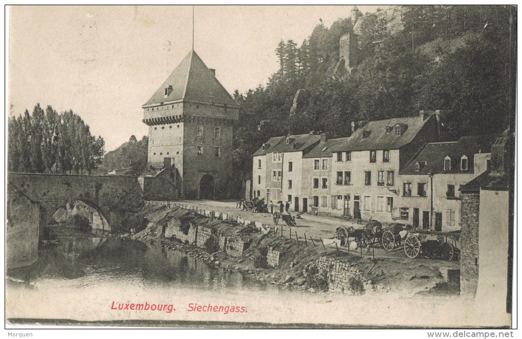 6882. Postal MONDORF Les BAINS (Luxemburg) 1909. Siechengass - 1907-24 Abzeichen