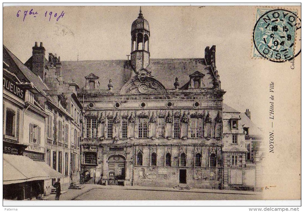 1332 Postal  Noyon 1904 Dise Francia - 1900-29 Blanc