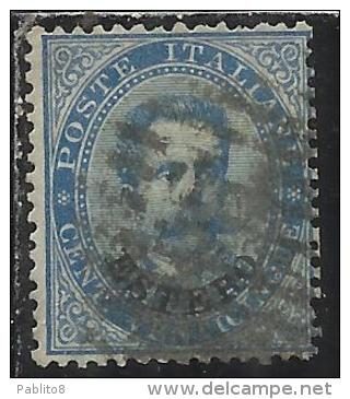 LEVANTE EMISSIONI GENERALI 1881 - 1883 ITALY OVERPRINTED SOPRASTAMPATO D´ ITALIA CENT. 25 USED TIMBRATO - General Issues