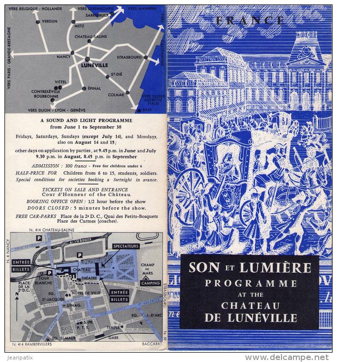 Prgramme SON ET LUMIERE At The CHATEAU DE LUNEVILLE (1957) - Meurthe Et Moselle - Historical Documents