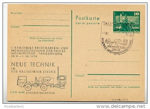 DDR P79-18d-78 C68c Postkarte PRIVATER ZUDRUCK Sprengfahrzeug Tangerhütte Sost. 1978 - Private Postcards - Used