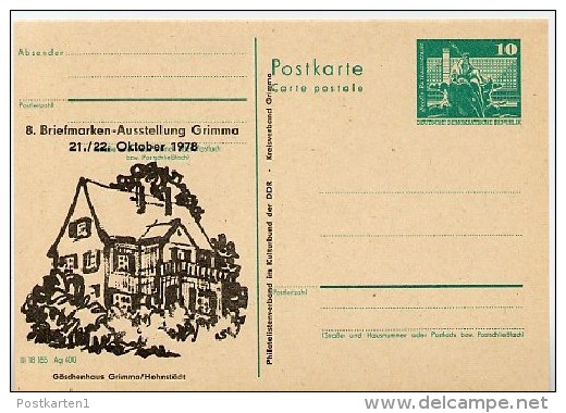 DDR P79-21b-78 C70-b Postkarte PRIVATER ZUDRUCK Göschenhaus Grimma/Höhnstädt 1978 - Cartoline Private - Nuovi