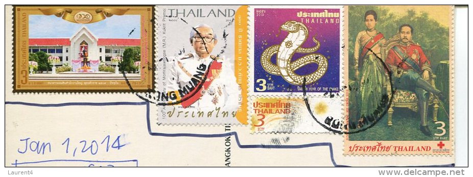 (700) Thailand Temple - MAe Hong Son (with Year Of Snake Stamp + More) - Buddhism