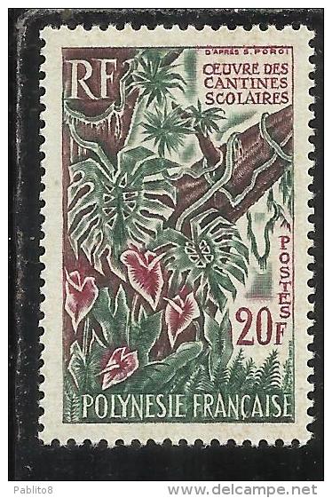 FRENCH POLYNESIA POLINESIA FRANCESE POLYNESIE FRANCAISE 1965 School Canteen Program 20 F PROGRAMMA MENSA SCOLASTICA MNH - Nuevos