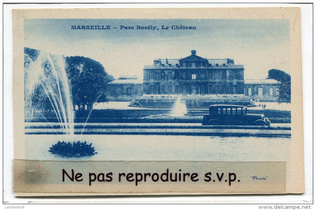 - MARSEILLE  - Parc Borely, Le Château, Peu Courante, édit Phocéa, Belle Auto, Non écrite, TBE, Bleutée, Scans. - Parcs Et Jardins