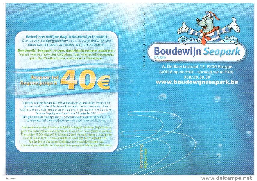 Carte Publicitaire - Belgique - Boudewijn Seapark Brugge - Pubblicitari