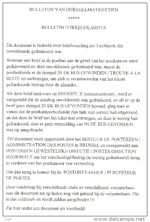 854+859 Op BULLETIJN VAN ONREGELMATIGHEDEN / "Luchtpostbriefwisseling Van" Stempel KNOKKE (zeldzaam Dokument) !! - 1951-1975 Heraldieke Leeuw