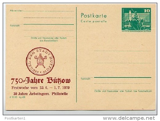 DDR P79-13a-79 C89-a Postkarte PRIVATER ZUDRUCK 750 J. Bützow 1979 - Privé Postkaarten - Ongebruikt