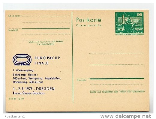 DDR P79-18-79 C93 Postkarte PRIVATER ZUDRUCK Europa-Cup Zehnkampf Dresden 1979 - Private Postcards - Mint