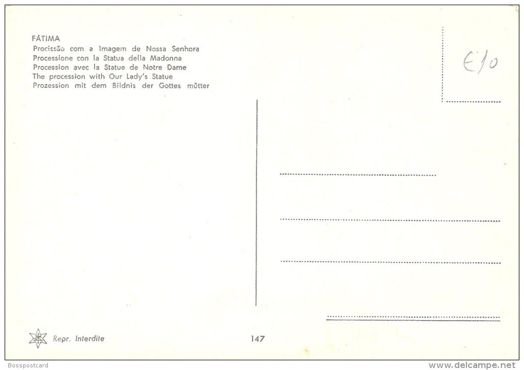 Fátima - Procissão Com A Imagem De Nossa Senhora - Santarem