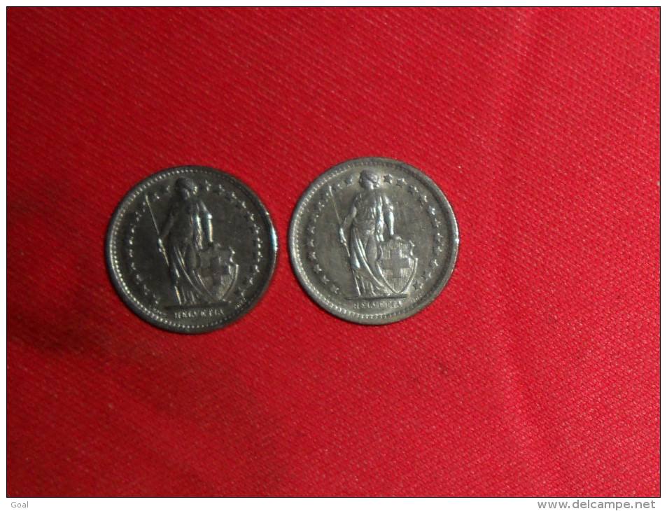 Lot 2 Monnaies/1/2 Franc / Suisse De1969 Et 1970 En  TTB.+ - Otros & Sin Clasificación