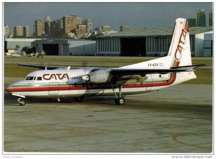 Thème -  Avion - Skyliner Cards N° 102 - Cata Linea Aérea SACIFI - Fairchild Ind F 27J - 1946-....: Moderne