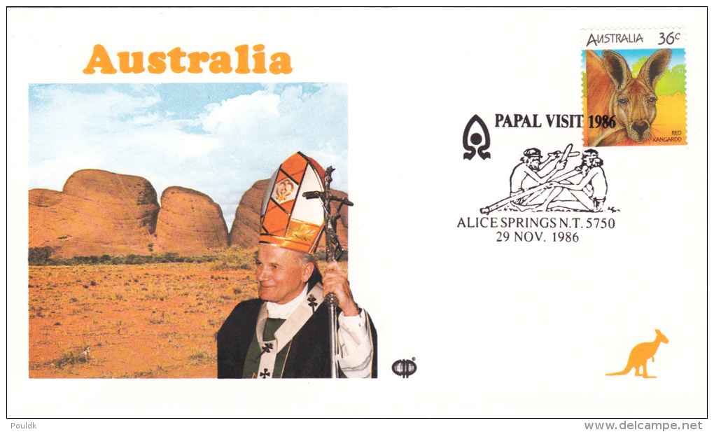 Pope John Paul II - Visit:  1986 Australia Alice Springs  (G54-47) - Popes