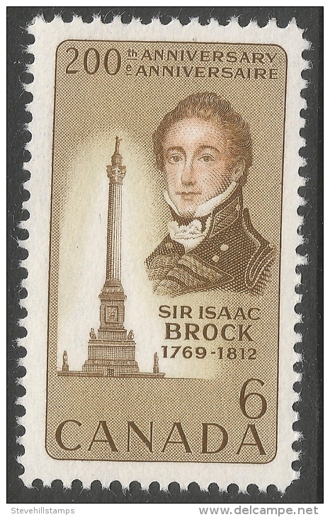 Canada. 1969 Birth Bicentenary Of Sir Isaac Brock. 6c MH. SG 643 - Unused Stamps