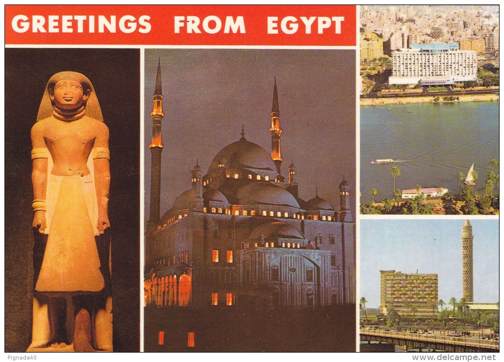 Cp , GRÈCE , CAIRO , Greetings From Egypt , Multi-Vues , Détails Au Verso - Musea