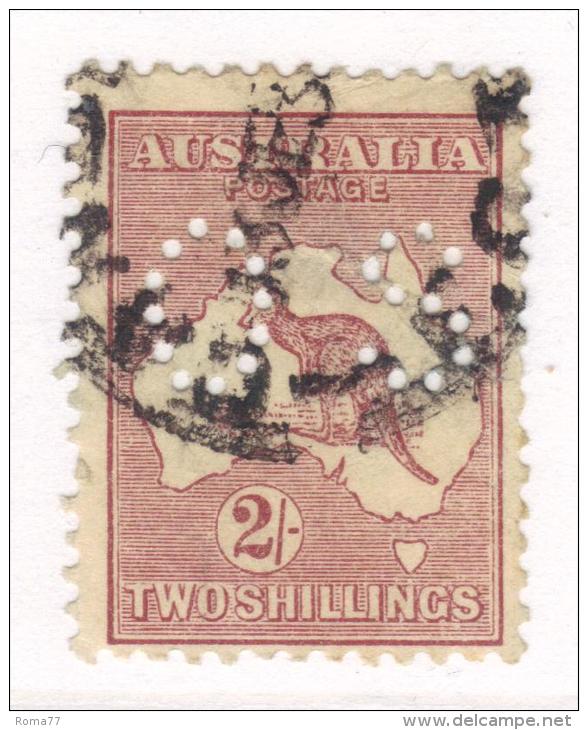 BIN271 - AUSTRALIA 1926 , SERVIZIO 2 Sc Bruno Lilla Punctured OS Filigrana II . - Dienstzegels