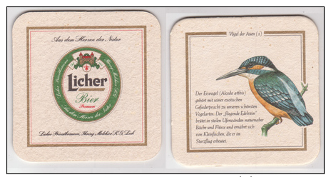 Licher Vögel Der Auen Bier , Nr 1 Eisvogel - Bierdeckel