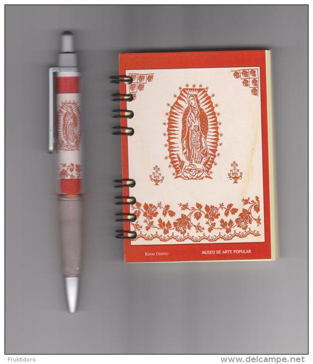 Ballpoint - Stylo - Vulpen - Bolígrafo And Notebook With The Image Of Our Lady Of Guadalupe - Mexico - Obj. 'Herinnering Van'