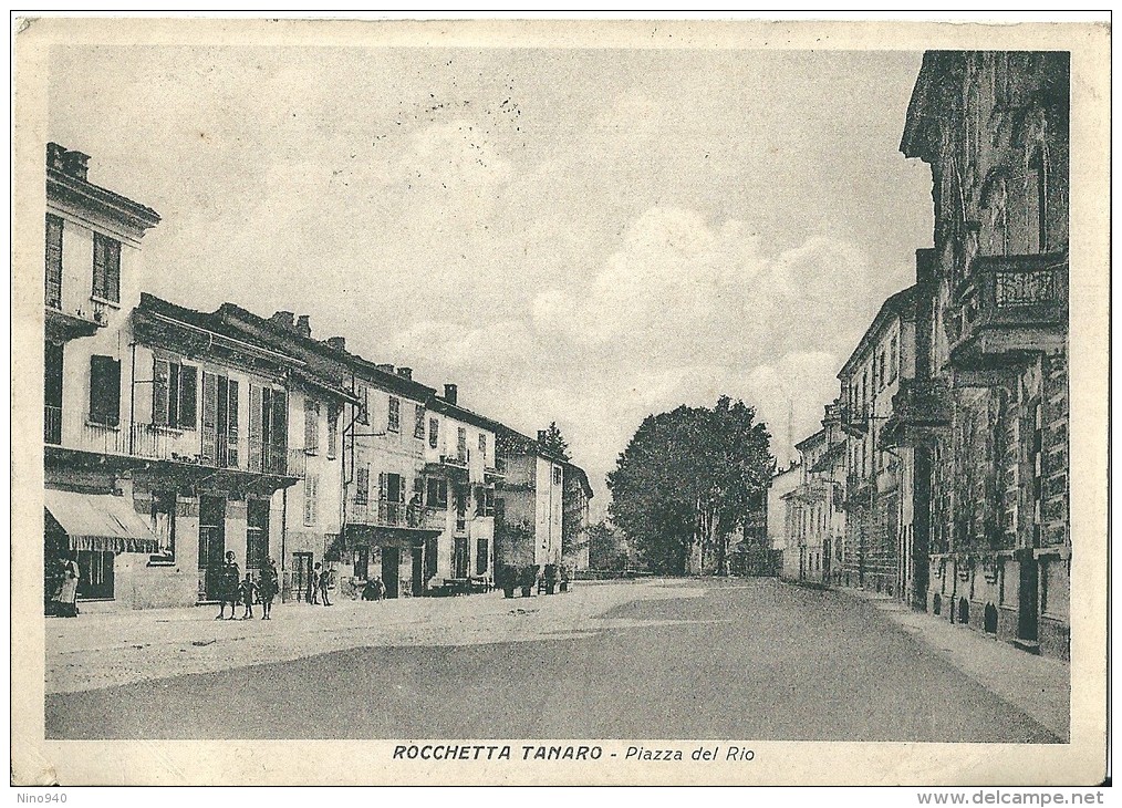 ROCCHETTA TANARO (AT) - PIAZZA DEL RIO - V: 1960 - S/B - Asti