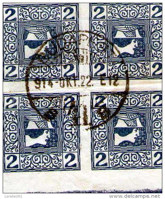 1908 - Timbres Pour Journaux  Mi 157 Et Yv No 16  Bleu Bloc X 4 - Zeitungsmarken