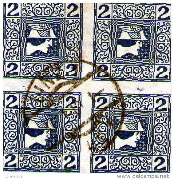 1908 - Timbres Pour Journaux  Mi 157 Et Yv No 16  Bleu Bloc X 4 - Newspapers