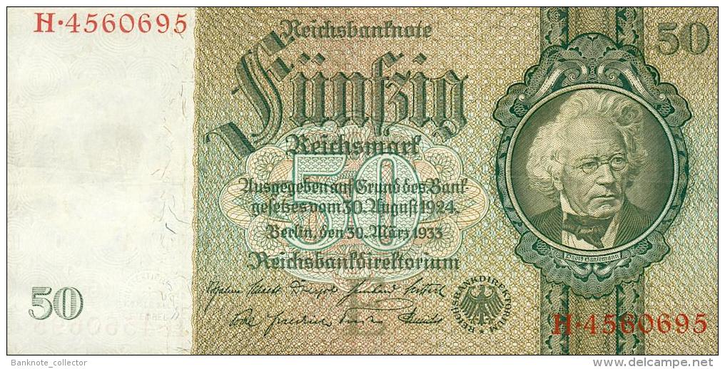 Deutschland, Germany - 50 Mark, Reichsbanknote, Ro. 175 A ,  ( Serie E/H  ) 1934 ! - 50 Reichsmark