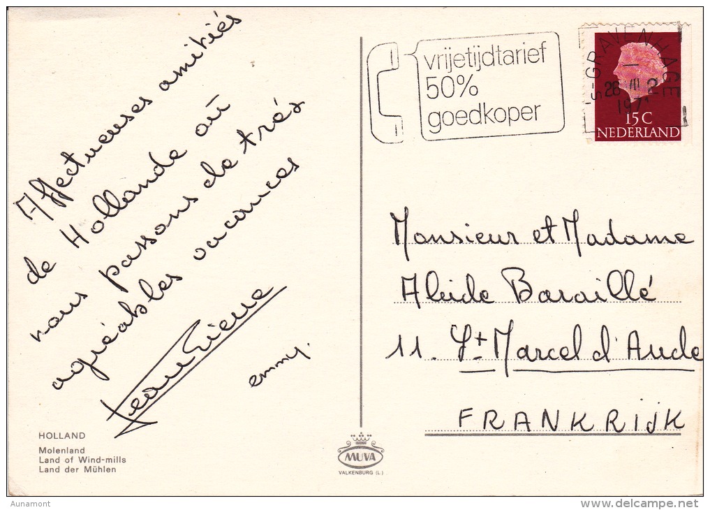 Holanda--Molenland--1971--Land Of Wind--mills----Cachet-Gravenhage--a, Saint Marcel, Francia - Windmolens