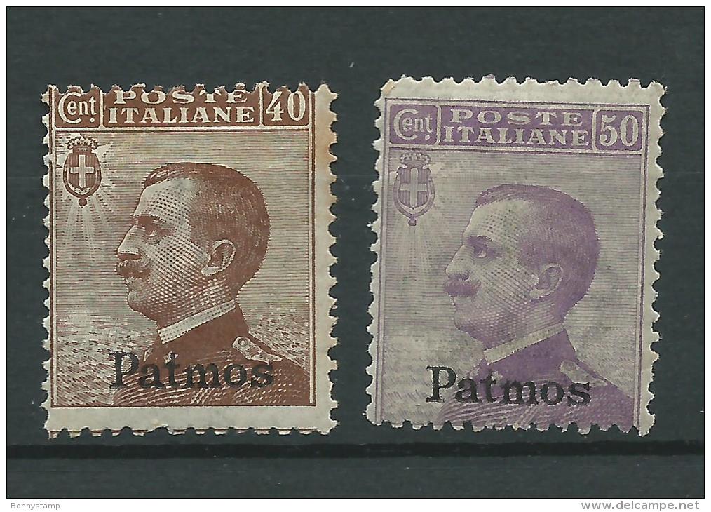 Patmos, 1912 - 40c Bruno, 50c Violetto - Nr.6-7 MNH** - Egée (Patmo)