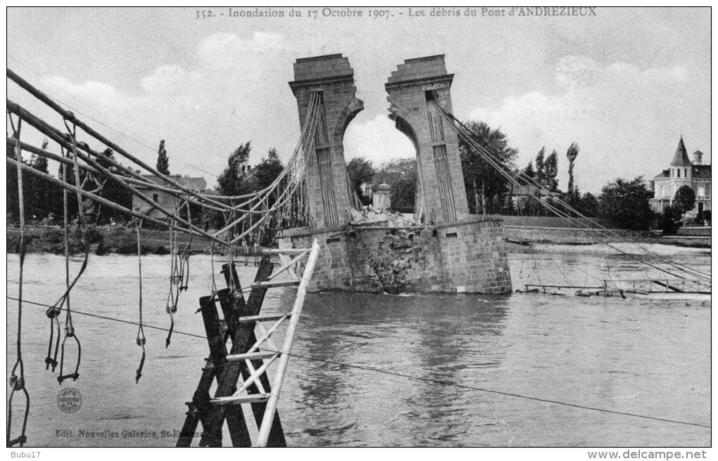 ANDREZIEUX-le Pont Avant Et Après Inondation Du 17 Octobre 1907 Lot De 6 Cartes - Andrézieux-Bouthéon