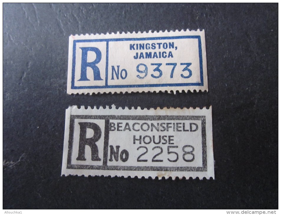 étiquettes Postales Recommandé: Kingston Jamaïque Jamaica -- Beaconsfield House Royaume-Uni - Sonstige & Ohne Zuordnung