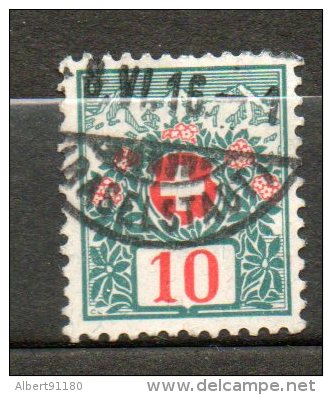 SUISSE Taxe 10c Vert Bleu Rouge 1910 N°45 - Impuesto