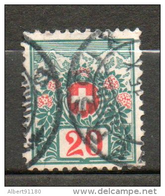 SUISSE Taxe 20c Vert Bleu Rouge 1910 N°47 - Taxe