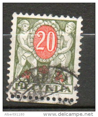 SUISSE Taxe 20c Olive Rouge 1924-26 N°58 - Postage Due