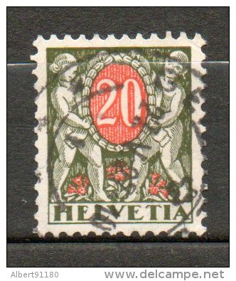 SUISSE Taxe 20c Olive Rouge 1924-26 N°58 - Taxe