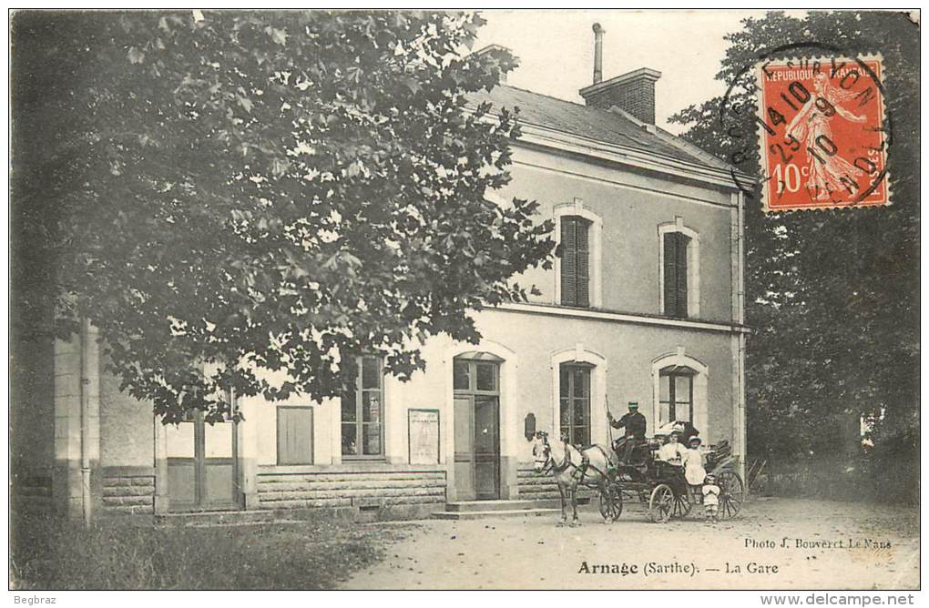 ALLONNES   LA GARE    ATTELAGE    CACHET COMMERCIAL - Allonnes