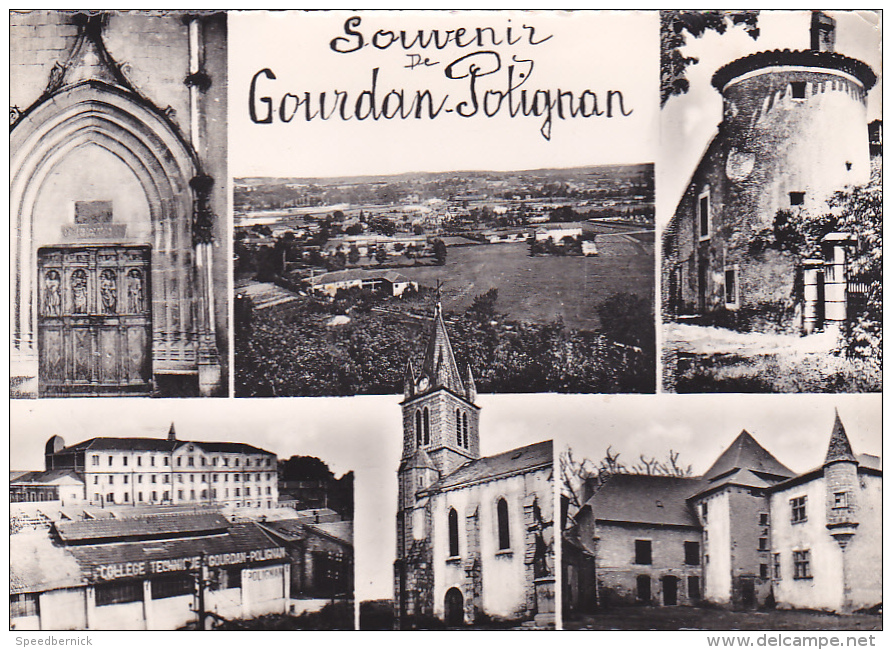 22155 SOUVENIR DE GOURDAN POLIGNAN MULTIVUES -college -éd Larrey - Autres & Non Classés