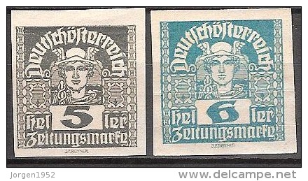 AUSTRIA   # STAMPS FROM YEAR 1920  " STANLEY GIBBONS N367A N368A" - Dagbladen
