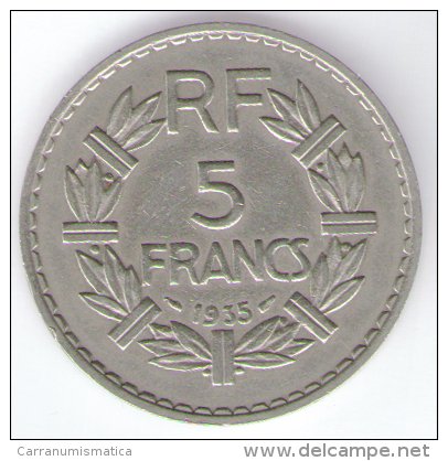 FRANCIA 5 FRANCS 1935 - Altri & Non Classificati