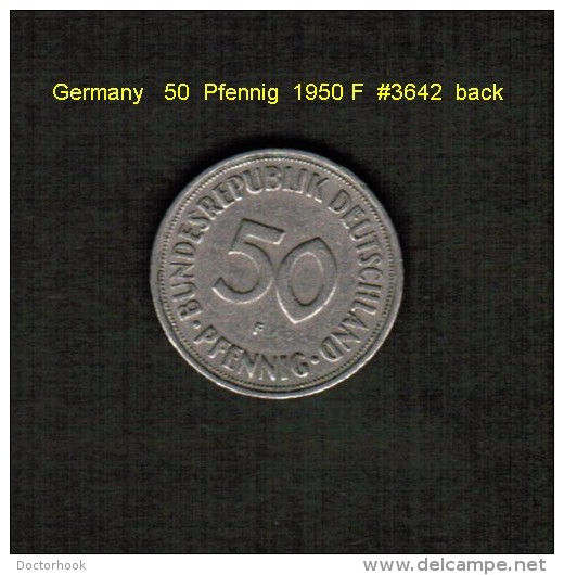 GERMANY   50  PFENNIG  1950 F  (KM # 109.1) - 50 Pfennig