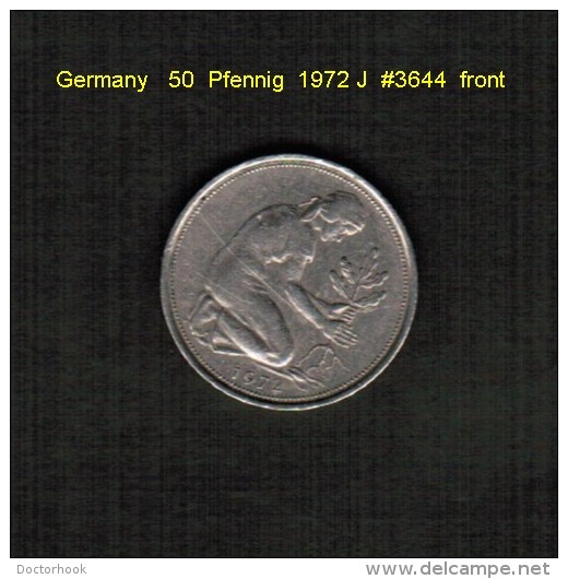 GERMANY   50  PFENNIG  1972 J  (KM # 109.1) - 50 Pfennig
