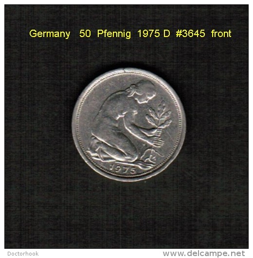 GERMANY   50  PFENNIG  1975 D  (KM # 109.2) - 50 Pfennig