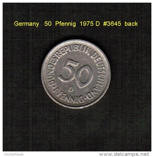 GERMANY   50  PFENNIG  1975 D  (KM # 109.2) - 50 Pfennig