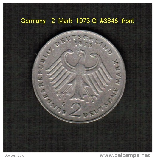 GERMANY   2  MARK  1973 G  (KM # 124) - 2 Mark