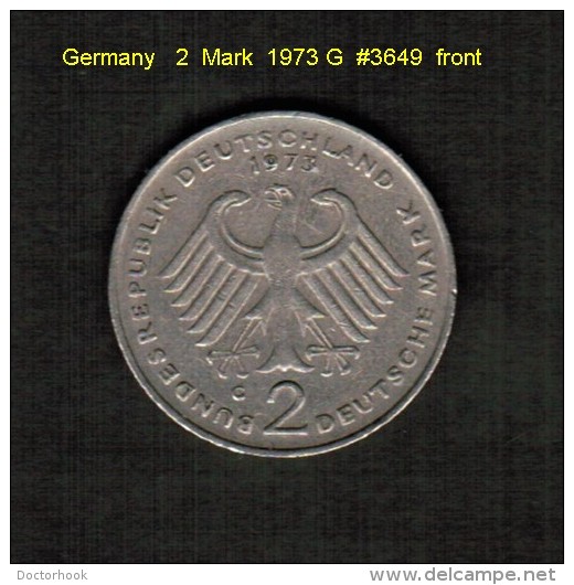 GERMANY   2  MARK  1973 G  (KM # 124) - 2 Mark