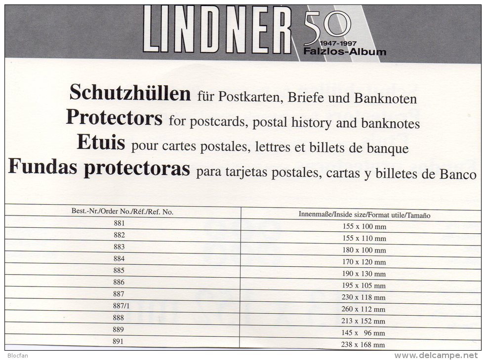 Hüllen 100-Box A5 #888 Neu 17€ Schutz/Einsortieren Große Briefe/Karte LINDNER 213x152mm For Letter Too Postcard Of World - Non-classés