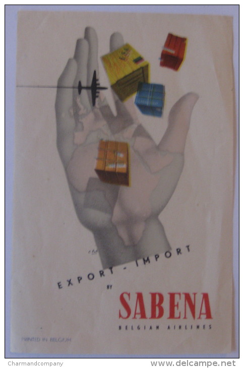 Luggage Label - Etiquette De Bagage Export-Import By SABENA - Andere & Zonder Classificatie