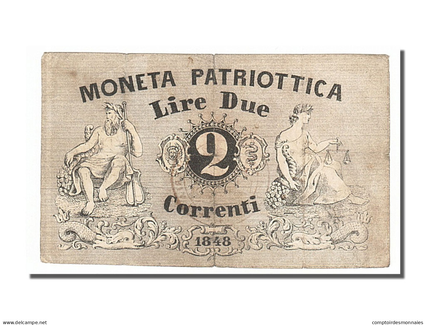Billet, États Italiens, 2 Lire, 1848, TB - Autres & Non Classés