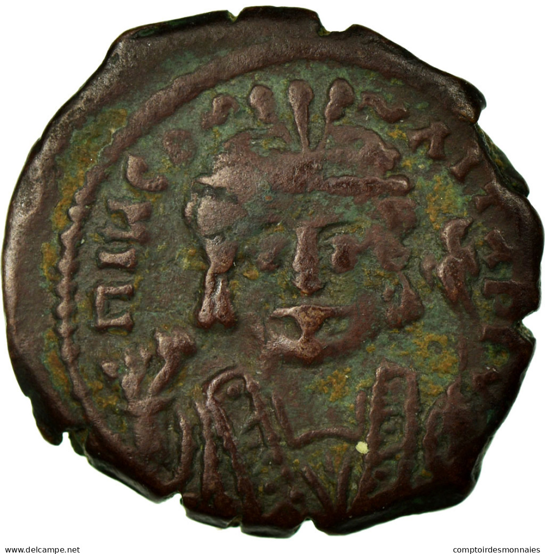 Monnaie, Maurice Tibère, Decanummium, Constantinople, TTB+, Cuivre - Bizantine